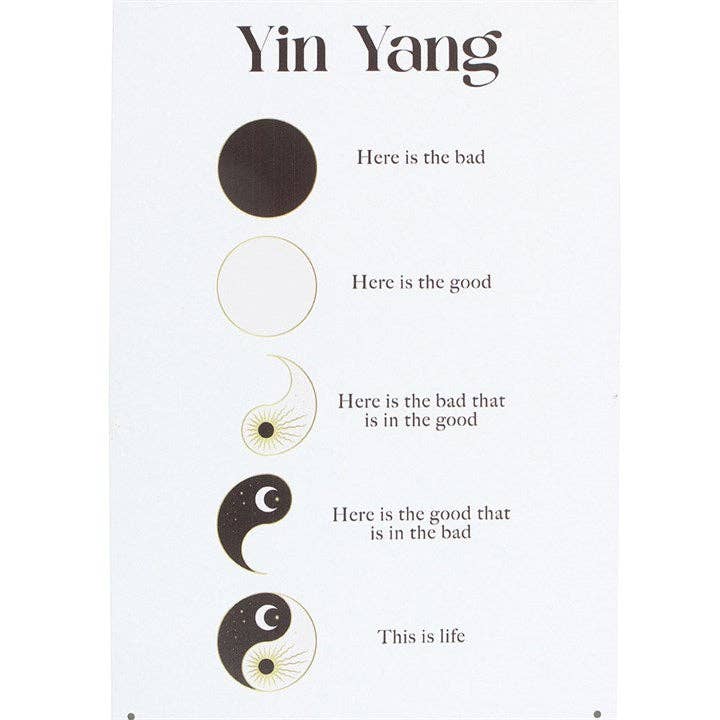 Yin Yang hangend metalen bord van 30 cm | Something Different