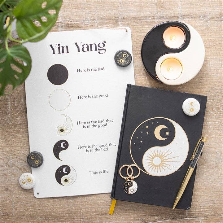 Yin Yang hangend metalen bord van 30 cm | Something Different