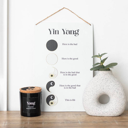 Yin Yang hangend metalen bord van 30 cm | Something Different