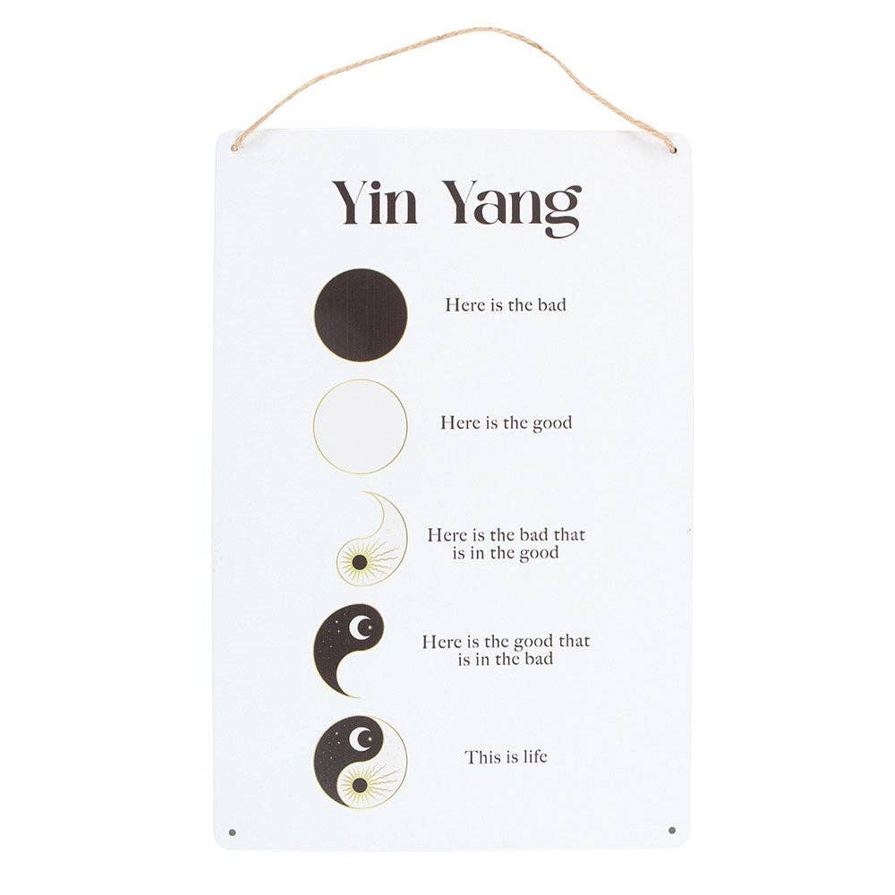 Yin Yang hangend metalen bord van 30 cm | Something Different