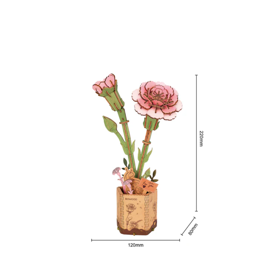 Pink Carnation - Roze anjer | Robotime