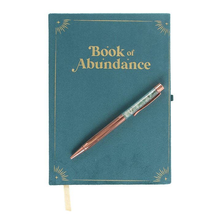 Boek van Overvloed Dagboek met Groene Aventurijn Kristalpen | Something Different