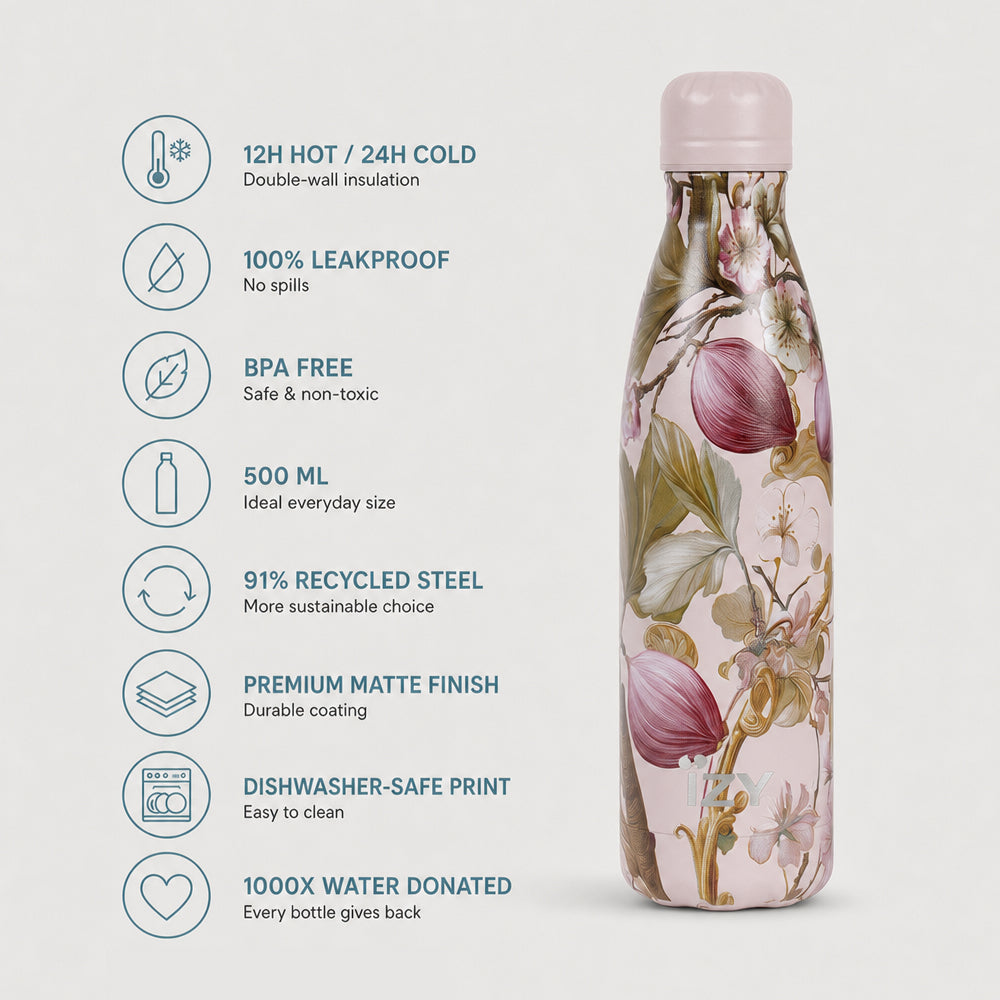 Thermosfles - Fico Rosa - 500ml | IZY Bottles