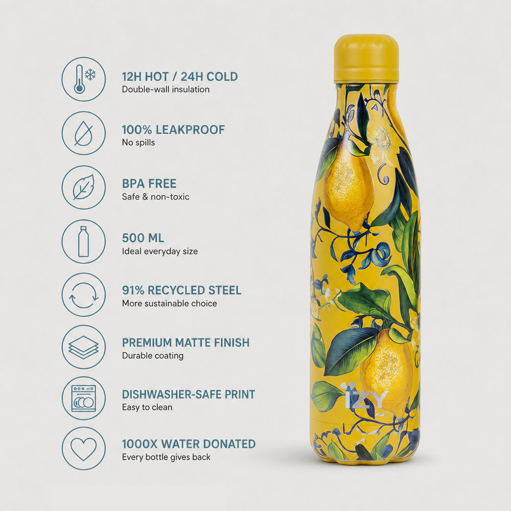 Thermosfles - Giallo Limone - 500ml | IZY Bottles