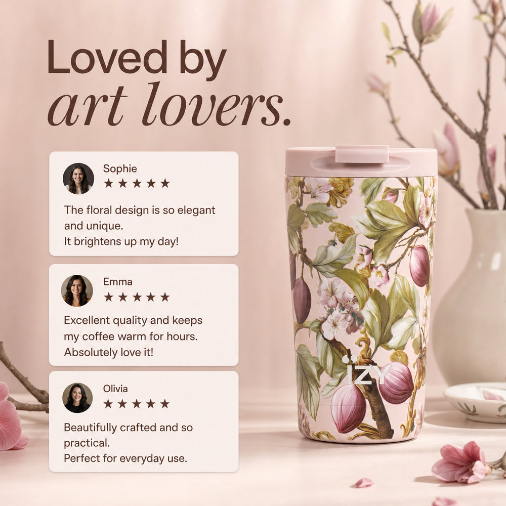 Thermos Mug - Fico Rosa - 350ml | IZY Bottles