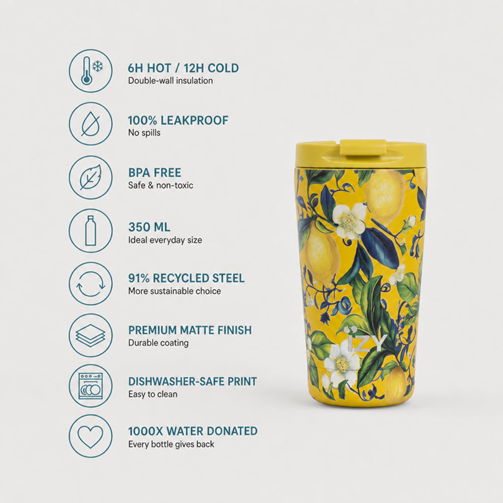 Thermos mug - Giallo Limone - 350ml | IZY Bottles