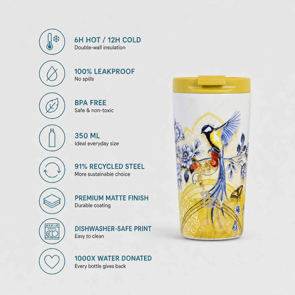 Thermos mug Saffron Gold - 350ml | IZY Bottles