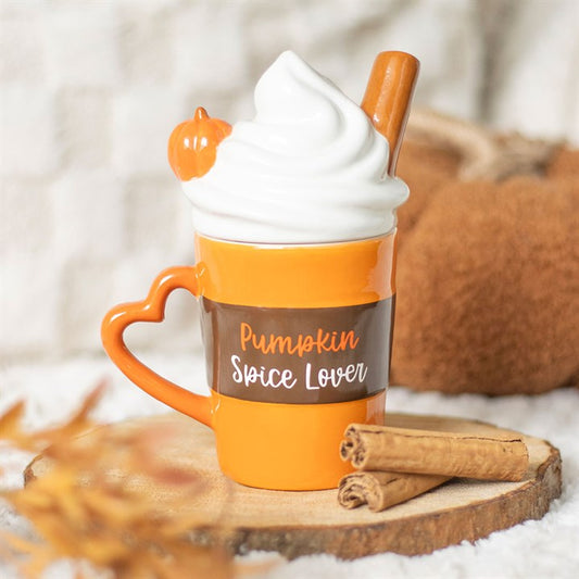 Pompoen Spice Latte-vormige mok met deksel | Something Different