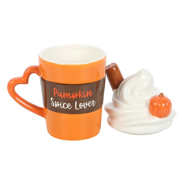 Pompoen Spice Latte-vormige mok met deksel | Something Different