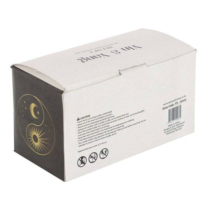 Set van 2 Yin Yang Zwarte Oudh en Kokosnoot Kaarsen | Something Different