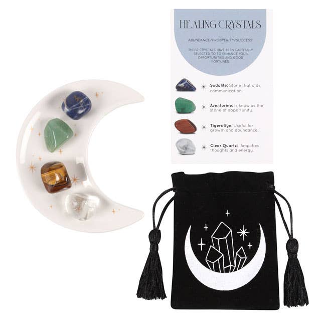 Success Healing Crystal set met maansnuisterijschaaltje | Something Different