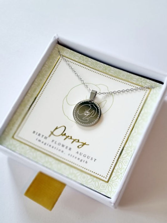 ketting-geboortebloem-augustus-zilver