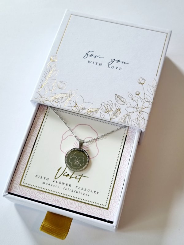 ketting-geboortebloem-februari-zilver