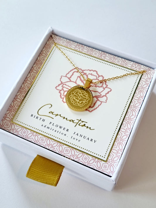 Ketting geboortebloem - Januari - Goudkleur