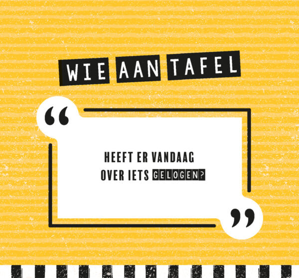 wie aan tafel borreltijd